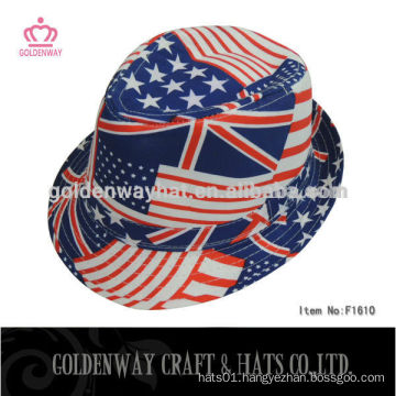 2014 New Design USA Flag Fedora Hat For Kids